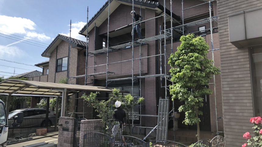 外壁塗装 足場組み