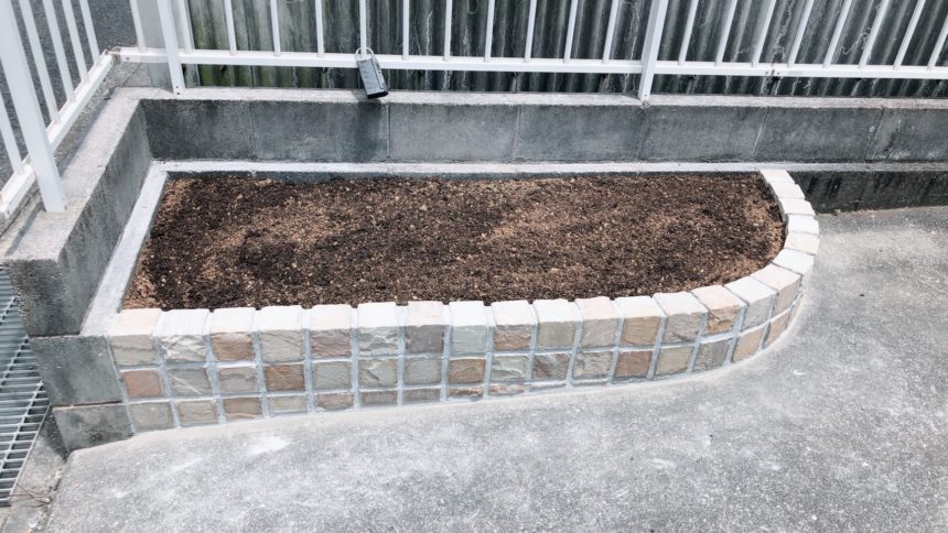 外構工事 花壇 ピンコロ 倉敷市